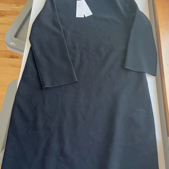 Eileen Fisher black stretch wool dress or long top - Picture 2 of 6